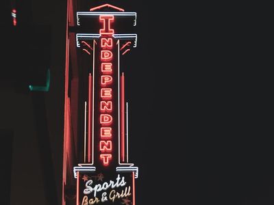 Soft neon light flares in a dark environment.